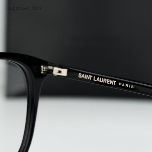 BRAND NEW Saint Laurent SL724/F 001 Black Demo Square Women Eyeglasses - Picture 8 of 11